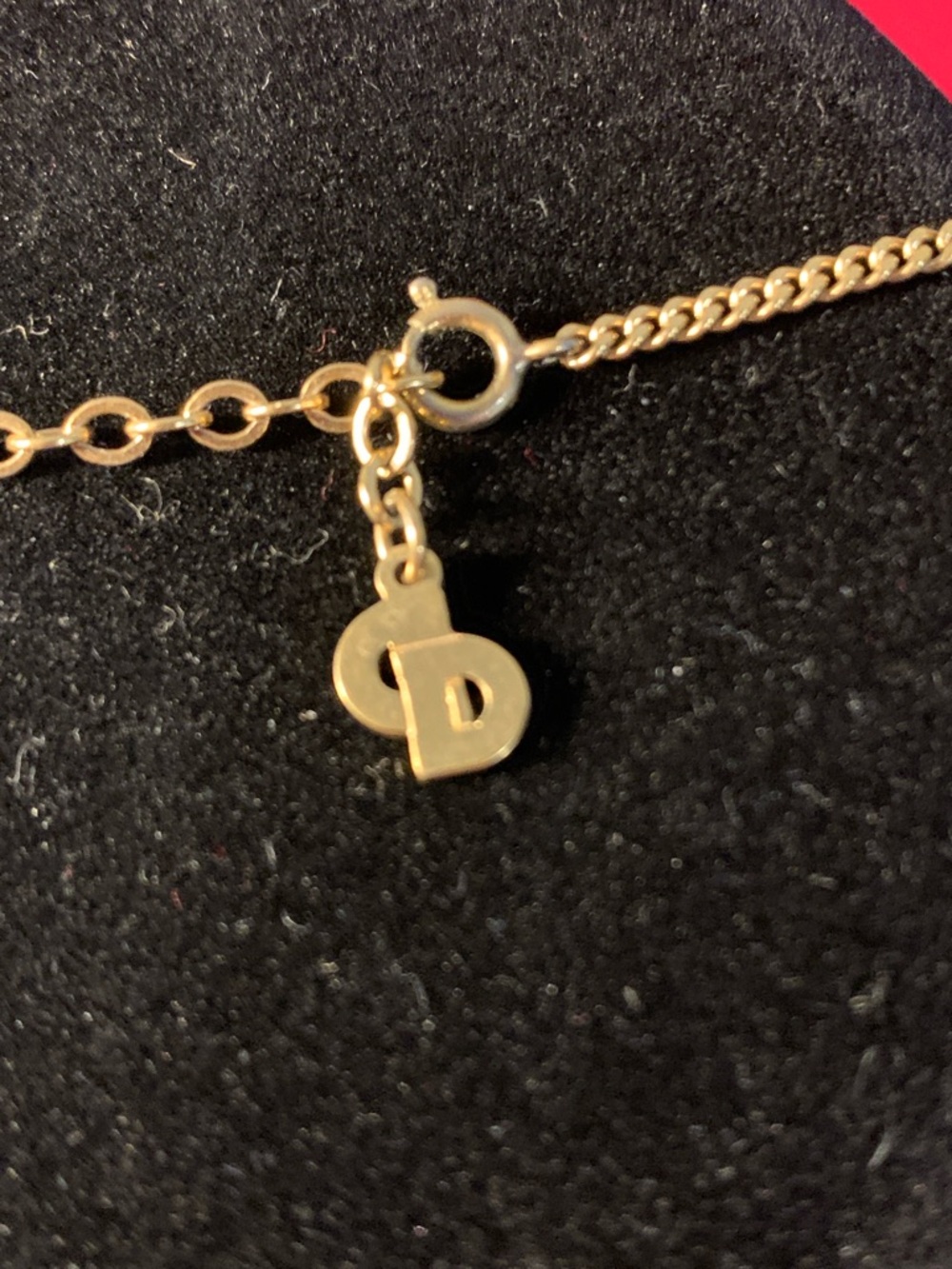 Dior Gold Circular Logo Pendant Necklace - Picture 7 of 8